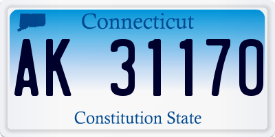 CT license plate AK31170
