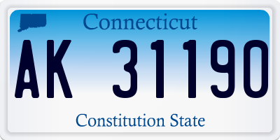 CT license plate AK31190