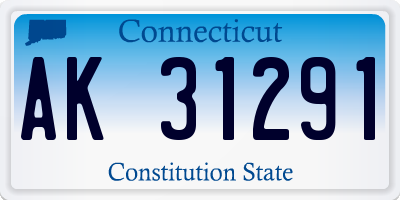 CT license plate AK31291