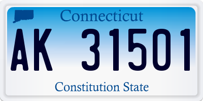 CT license plate AK31501