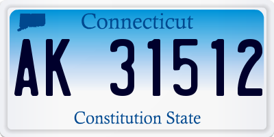CT license plate AK31512