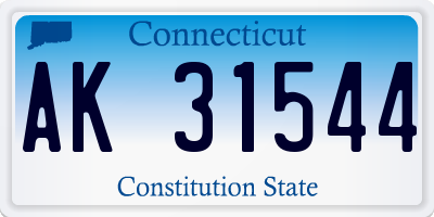 CT license plate AK31544