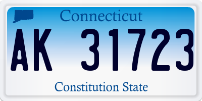 CT license plate AK31723