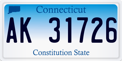 CT license plate AK31726