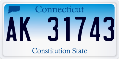 CT license plate AK31743