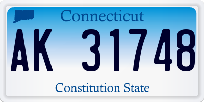 CT license plate AK31748