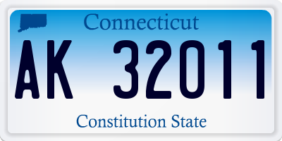 CT license plate AK32011