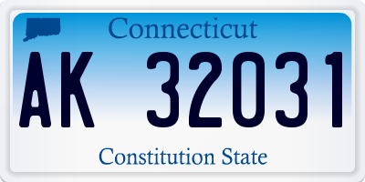 CT license plate AK32031