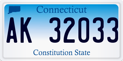 CT license plate AK32033