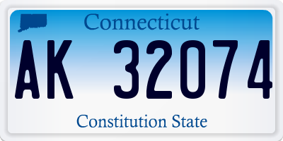 CT license plate AK32074