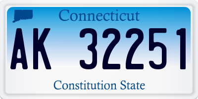 CT license plate AK32251