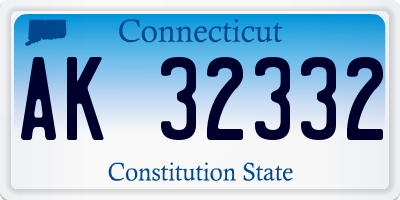 CT license plate AK32332