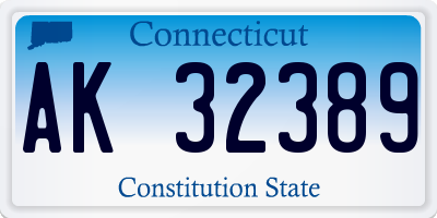 CT license plate AK32389