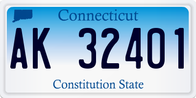 CT license plate AK32401