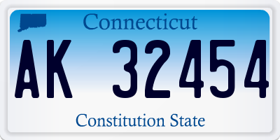 CT license plate AK32454