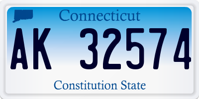 CT license plate AK32574