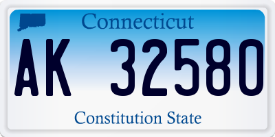 CT license plate AK32580