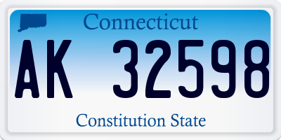 CT license plate AK32598