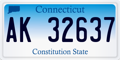 CT license plate AK32637