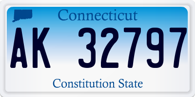 CT license plate AK32797