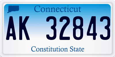 CT license plate AK32843