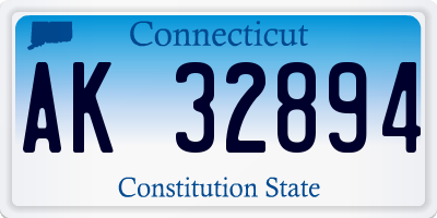 CT license plate AK32894