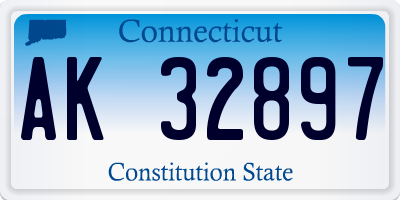 CT license plate AK32897