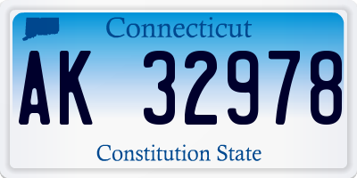 CT license plate AK32978