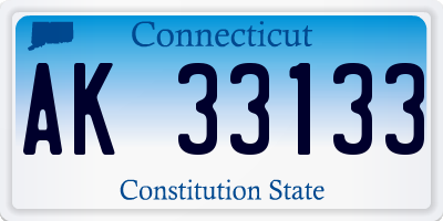 CT license plate AK33133