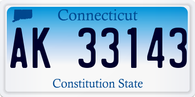 CT license plate AK33143