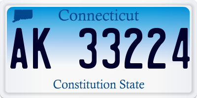 CT license plate AK33224