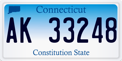 CT license plate AK33248