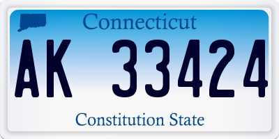 CT license plate AK33424