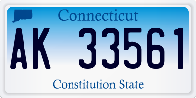 CT license plate AK33561