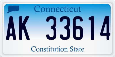 CT license plate AK33614