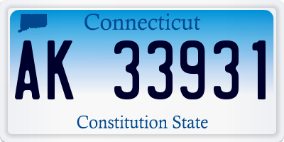 CT license plate AK33931