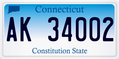 CT license plate AK34002