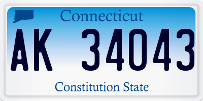 CT license plate AK34043