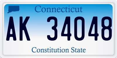 CT license plate AK34048