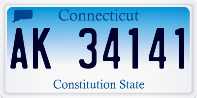 CT license plate AK34141