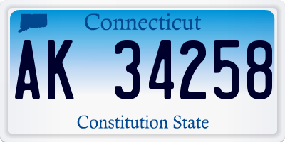 CT license plate AK34258