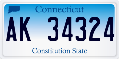 CT license plate AK34324