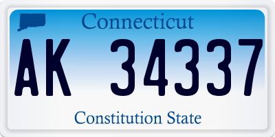 CT license plate AK34337