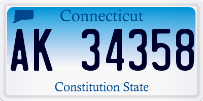 CT license plate AK34358