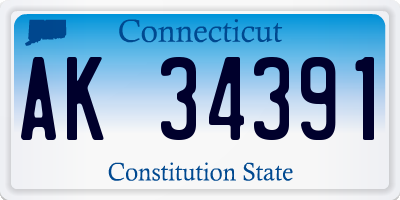 CT license plate AK34391