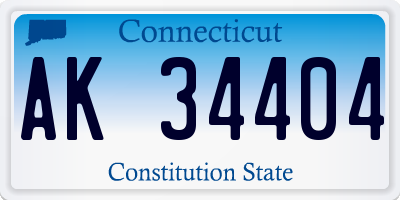 CT license plate AK34404