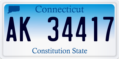 CT license plate AK34417