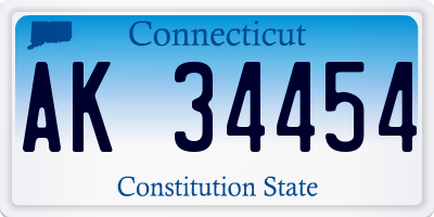 CT license plate AK34454
