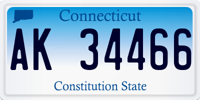 CT license plate AK34466