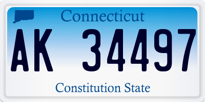 CT license plate AK34497